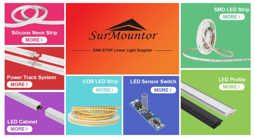 LED Strip Light Extrusion Light Channel Gypsum PC Cover LED Aluminum Profile