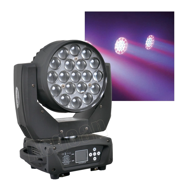 19X15W RGBW 4in1 Zoom Wash Effect LED Moving Head Beam Light for DJ Disco Wedding