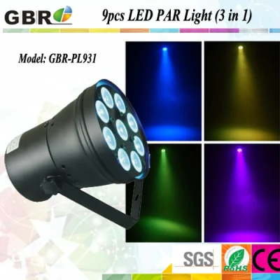 9X3w ステージ RGB 3 in 1 LED PAR ウォッシャー ライト/ウェディング ライト LED PAR 缶