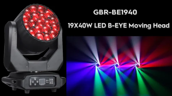 Gbr-Be1940 ズーム付きムービングヘッドランプ B-Eye LED RGBW 19X40W