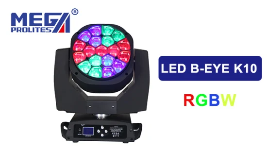 Testa mobile B-Eye Zoom Wash 19 x 15W RGBW LED ステージ DJ ライト